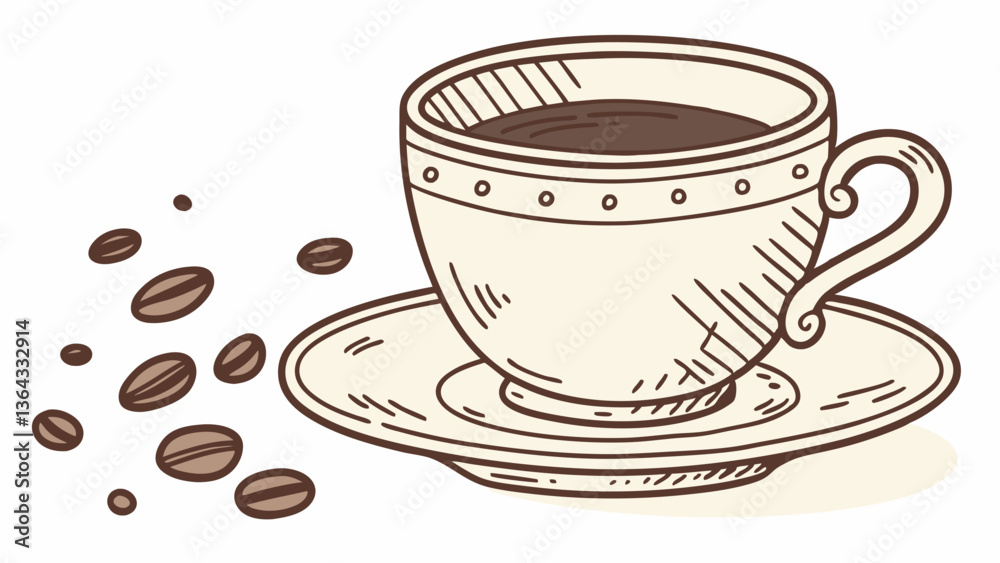 Obraz premium A coffee cup is a type of container specifically designed for holding and consuming coffee and other hot beverages. 