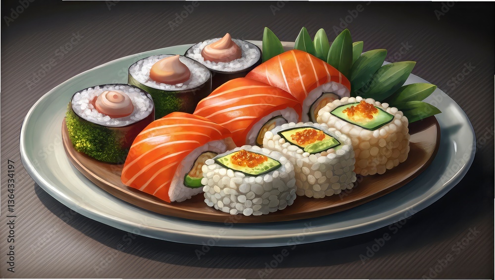 sushi on a plate sushi on a plate