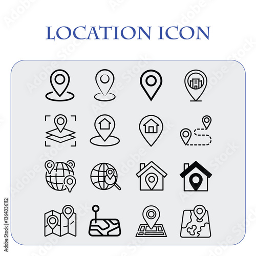 Location Icon Pack,Minimalist Vector Location Icon Perfect for Maps, Navigation, and Geo-Tagging Projects
