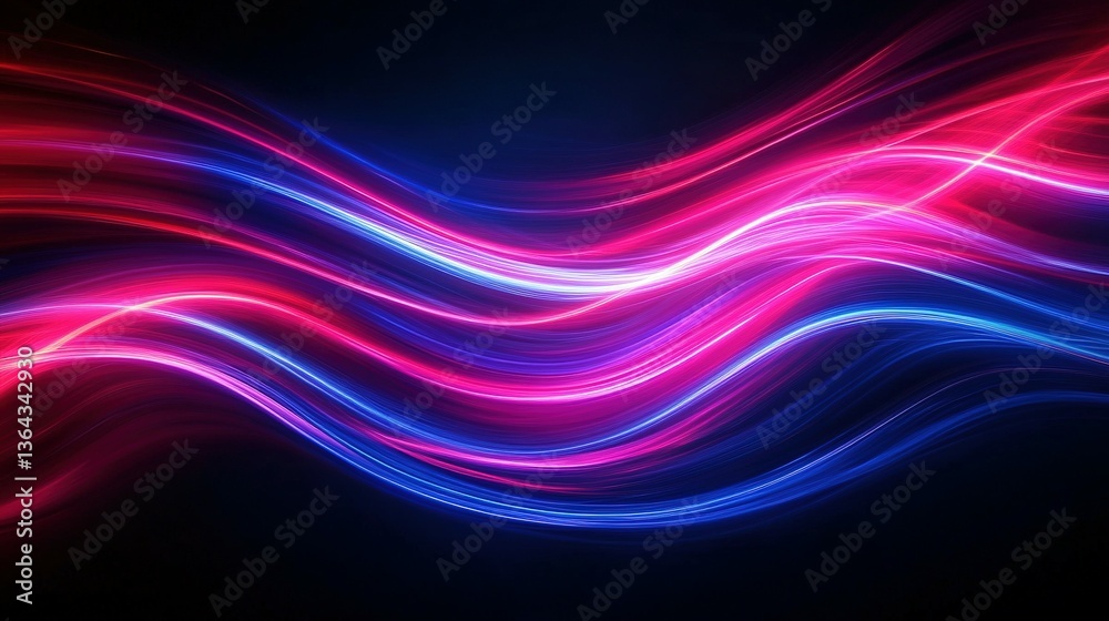 Fototapeta premium Glowing lines of colors forming a vibrant abstract visual display