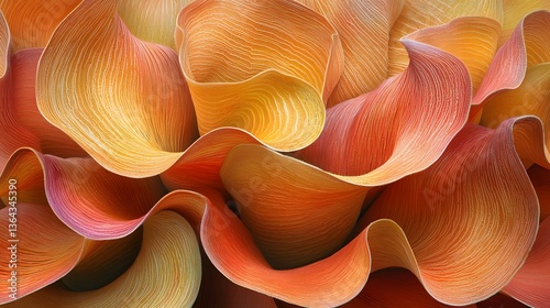 Abstract Flowing Petals in Warm Tones and Curved Shapes