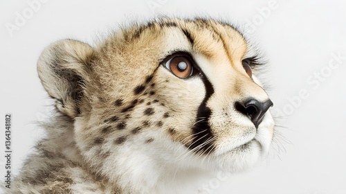 Close-up Portrait of a Young Cheetah with Striking Features