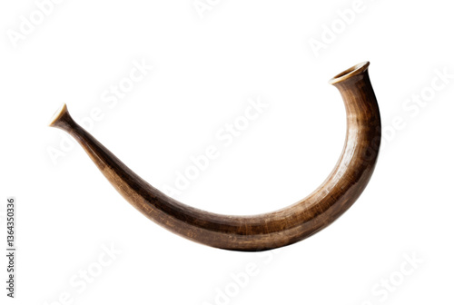 Minimalist image of a shofar resting peacefully nearby