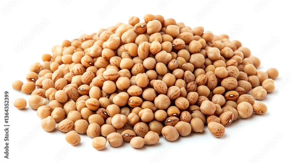 A pile of pigeon peas on a white background in a studio setting A pile of pigeon peas on a white background in a studio setting