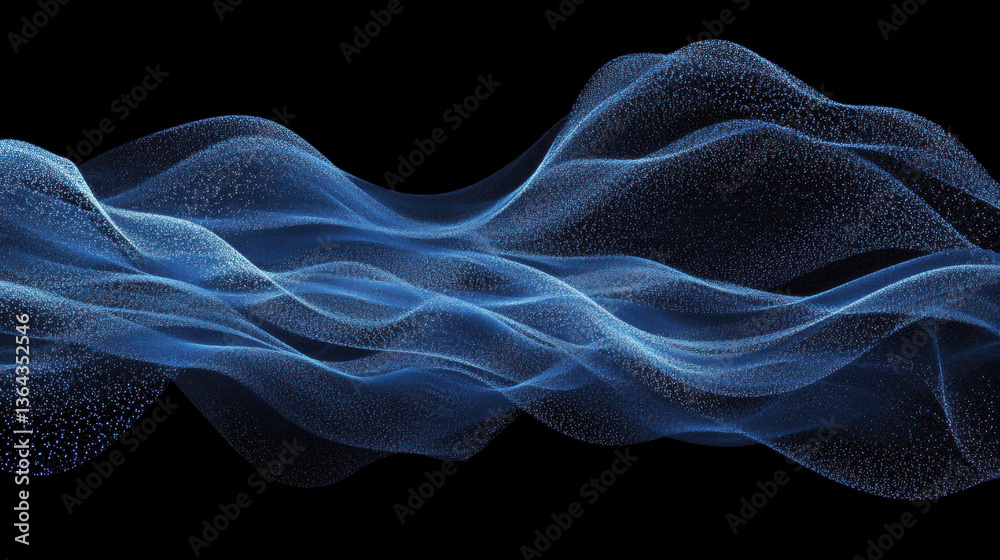 Abstract flowing smoke with fractal patterns in blue and purple, featuring smooth waves and magical curves on a black background Abstract flowing smoke with fractal patterns in blue and purple, featuring smooth waves and magical curves on a black background