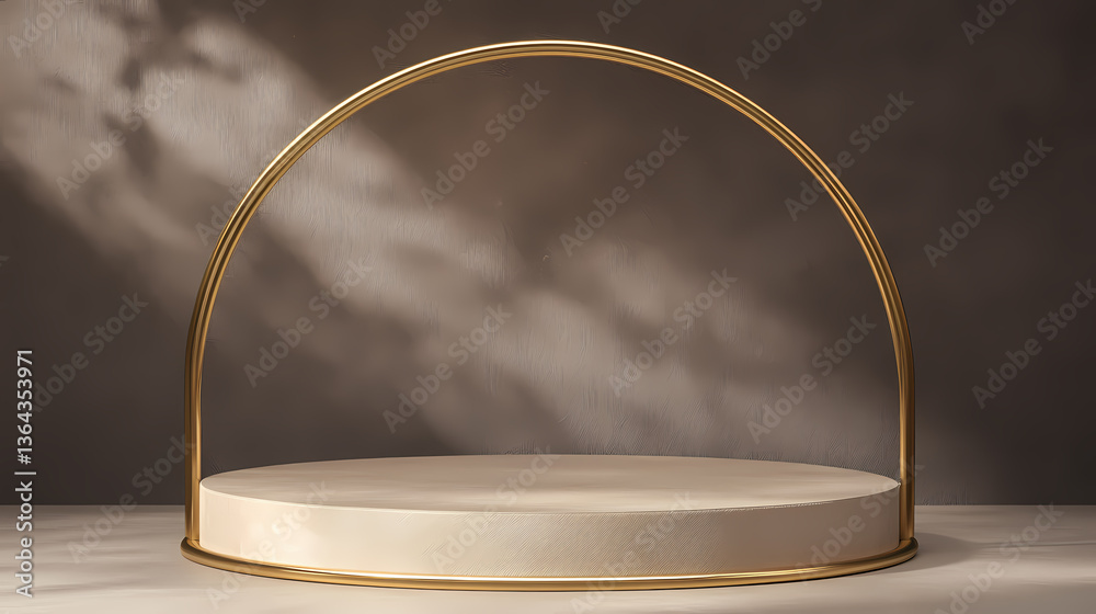 Elegant Gold Arch Display Podium Elegant Gold Arch Display Podium