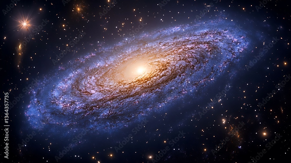 Naklejka premium Spiral galaxy in deep space. (12)