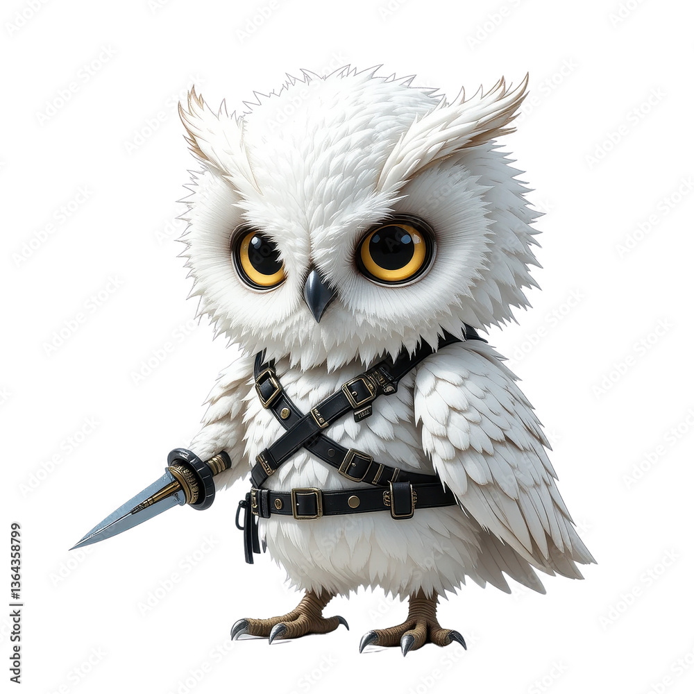 Fototapeta premium Warrior Owl Chibi