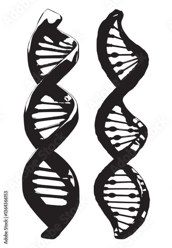 dna black white vector
