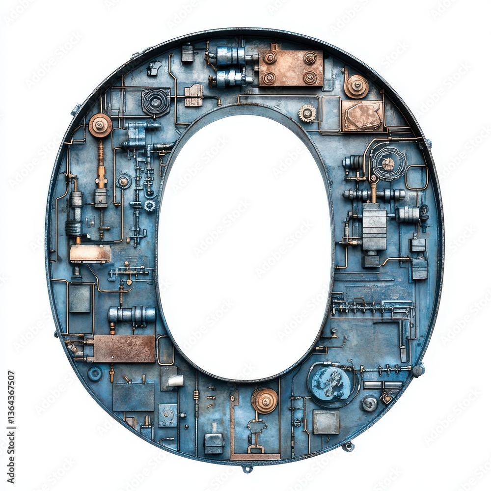 Fototapeta premium Engineering-themed letter O