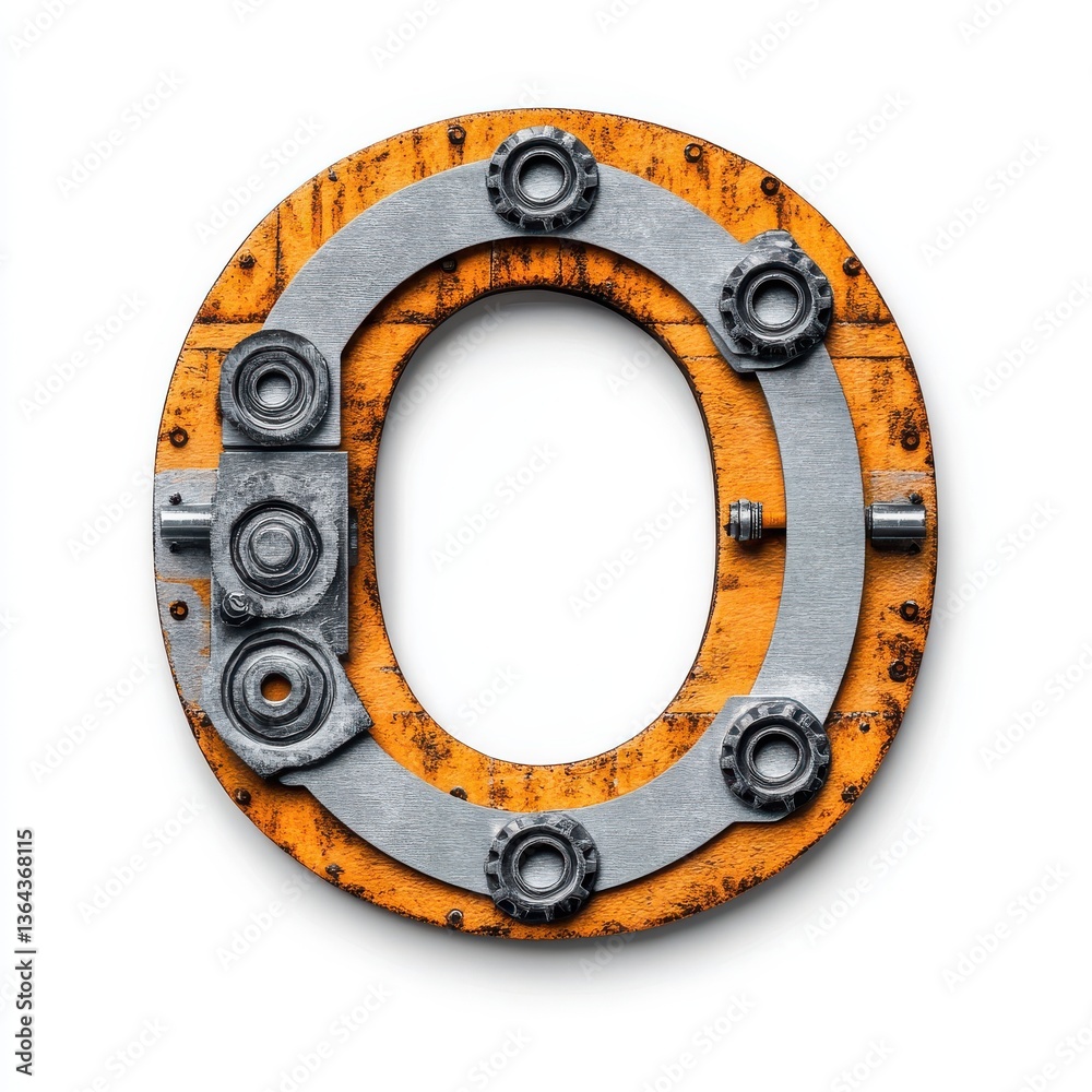 Naklejka premium Engineering-themed letter O