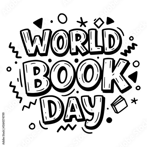 World Book Day graphic, bold, playful style