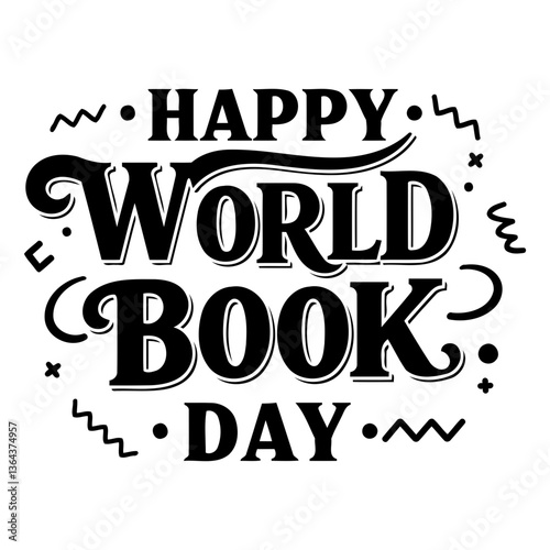World Book Day graphic, decorative font