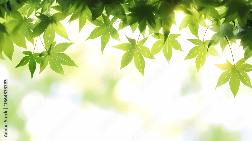 Fresh Green Maple Leaves in Sunlight Fresh Green Maple Leaves in Sunlight