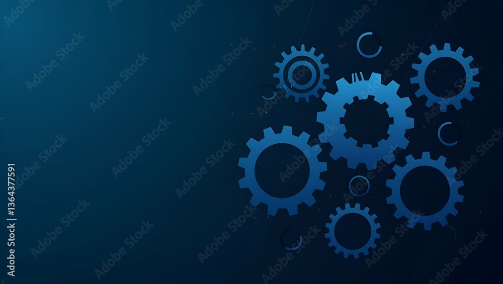 Futuristic Flat Polygonal Gear Shapes on Dark Blue Backdrop: Minimalistic Low Poly Illustration of Mechanical Engineering Concepts for Modern Industrial Design Futuristic Flat Polygonal Gear Shapes on Dark Blue Backdrop: Minimalistic Low Poly Illustration of Mechanical Engineering Concepts for Modern Industrial Design