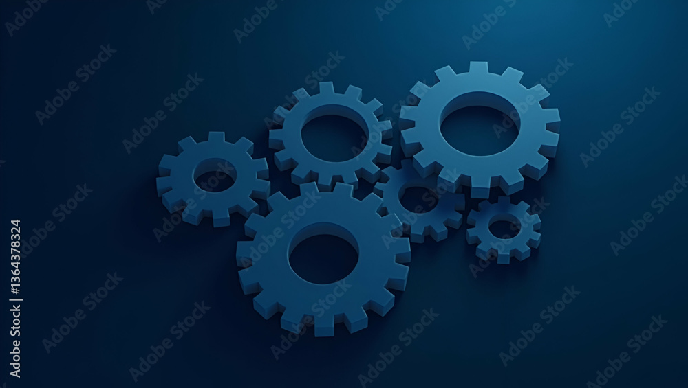 Futuristic Flat Polygonal Gear Shapes on Dark Blue Backdrop: Minimalistic Low Poly Illustration of Mechanical Engineering Concepts for Modern Industrial Design Futuristic Flat Polygonal Gear Shapes on Dark Blue Backdrop: Minimalistic Low Poly Illustration of Mechanical Engineering Concepts for Modern Industrial Design
