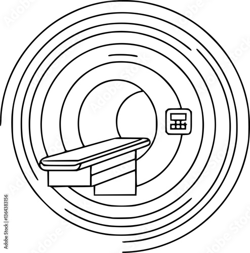 Mri tomographyline icon on white background
