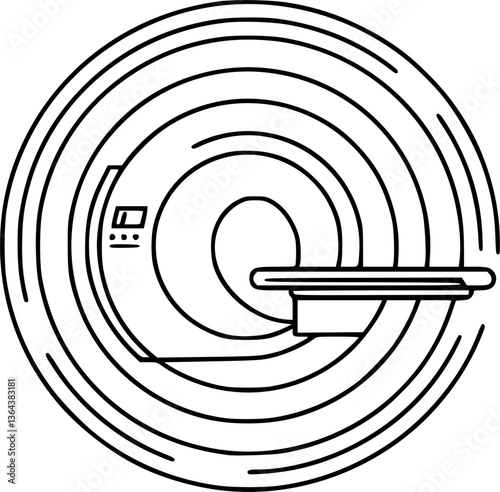 Mri tomographyline icon on white background
