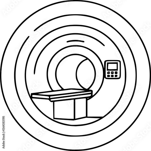 Mri tomographyline icon on white background
