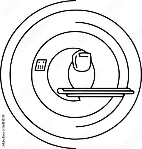 Mri tomographyline icon on white background
