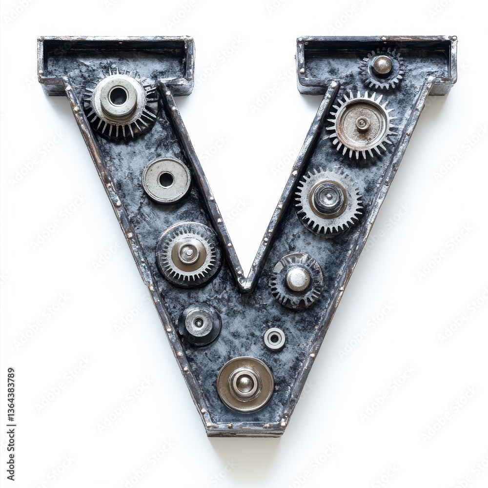 Engineering-themed letter V Engineering-themed letter V