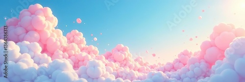 Colorful sky background with gradient pastel shades, playful comic style, perfect for wedding cards, digital presentations, whimsical decor, abstract,  rainbow