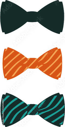 Vector color bow ties icons set
