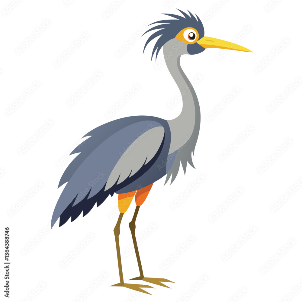 Obraz premium Colorful Heron Bird Illustration for Stock Images