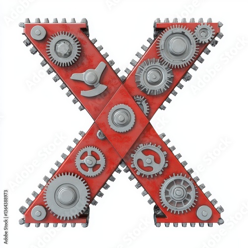 Engineering-themed letter X
