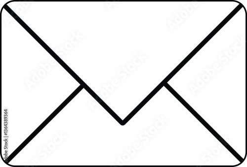  black white color e-mail icon black white line art vector illustration  icon design
