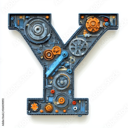 Engineering-themed letter Y
