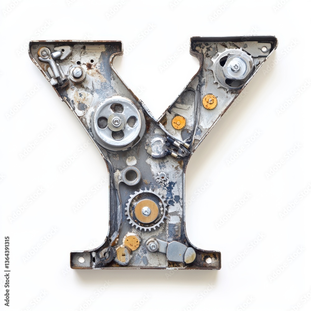Engineering-themed letter Y Engineering-themed letter Y