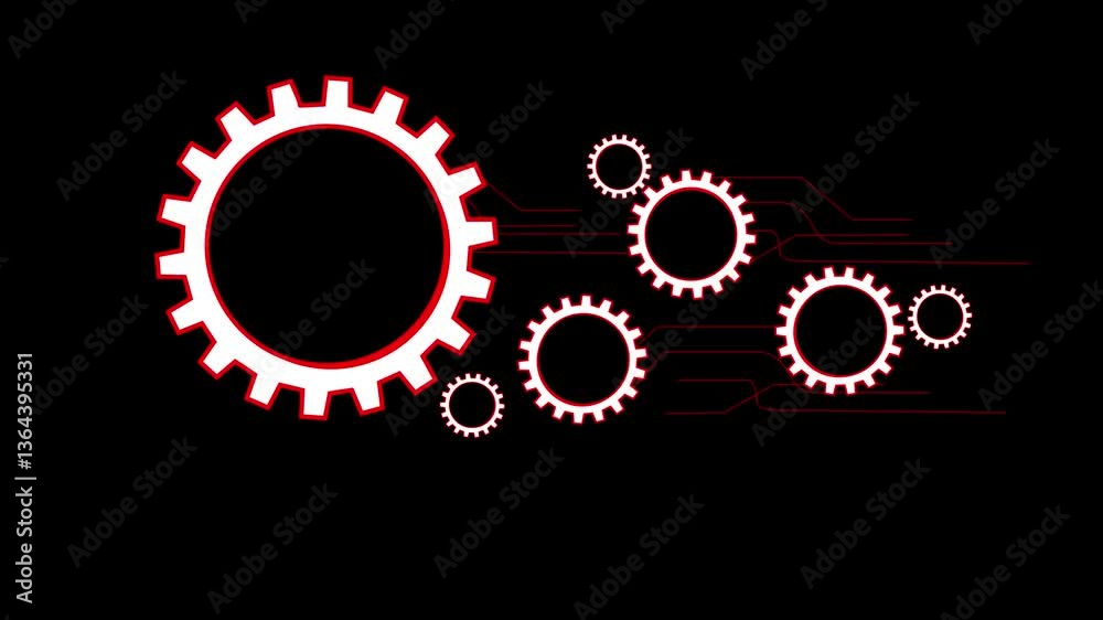3d Abstract beautiful turning Black Gears Border Big And Small animation  gears animation with transparent background setting icons 7 . Technology setting icon con