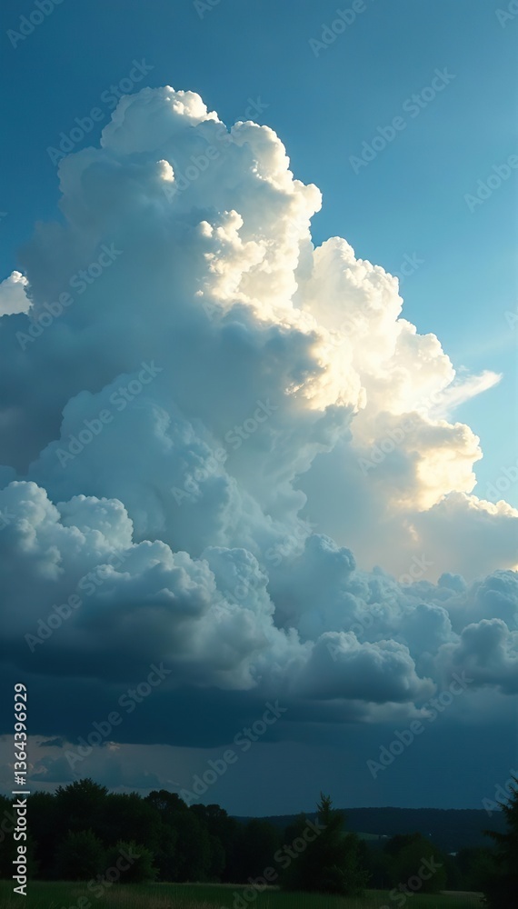 Obraz premium Dramatic time-lapse of clouds moving and weather changes over landscape, heaven, view