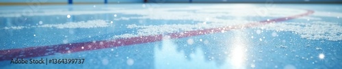 Close up of ice rink floor surface in winter time, perfect for ice hockey matches and training,  cold,  texture