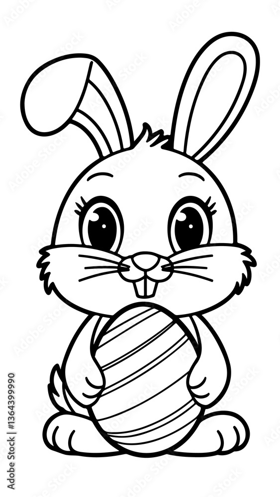 Obraz premium Coloring book pages for kids, where there is no Easter bunny background,
