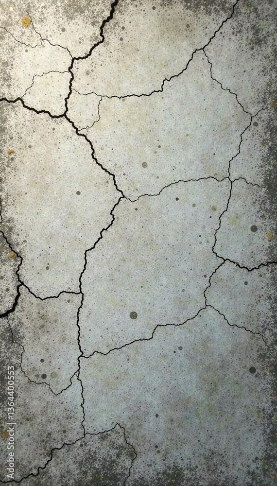 Obraz premium Cracked and stained concrete wall texture perfect for background design, cracked, grunge