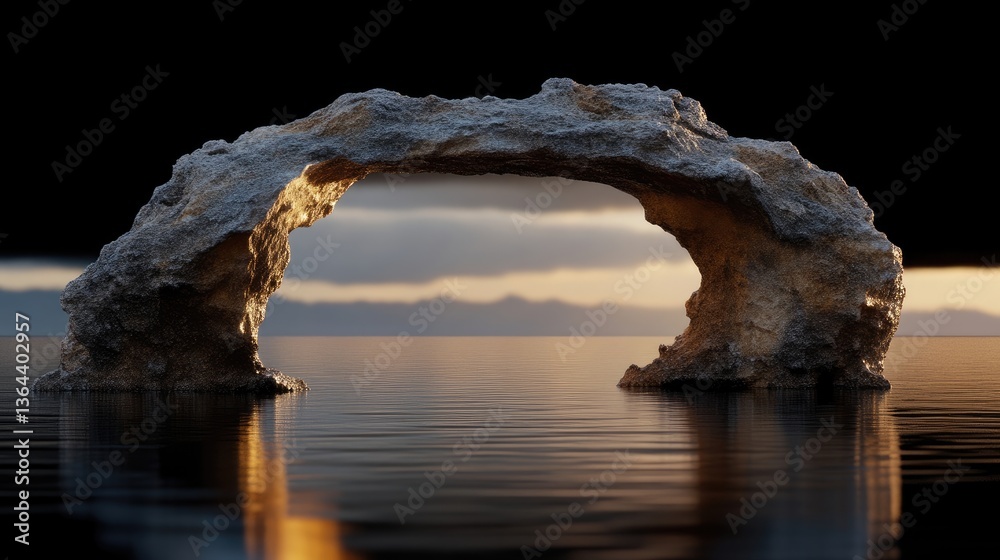 Fototapeta premium Natural rock arch over tranquil water