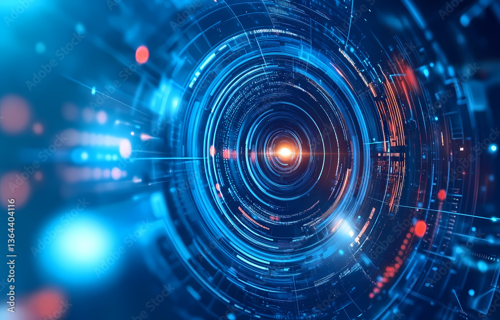 Obraz premium Abstract Futuristic Technology Concentric Circles Design