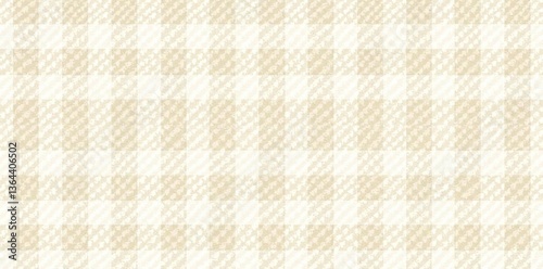 Gingham seamless pattern with beige and white vichy background, tweed plaid design, natural nude fabric swatch,  tweed, gingham
