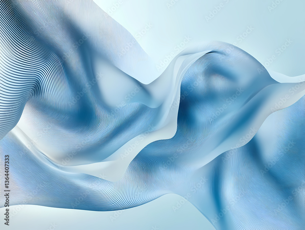 Obraz premium Abstract Flowing Blue Fabric