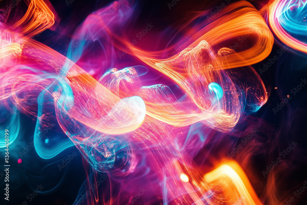 Fototapeta premium Abstract Flowing Light Art with Glowing Colors for Creative Backgrounds