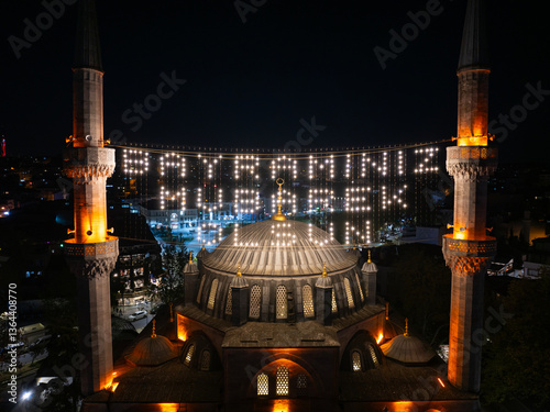 Photography Happy Ramadan Feast Text (Bayramınız Kutlu Olsun) in the New Valide (Yeni Valide