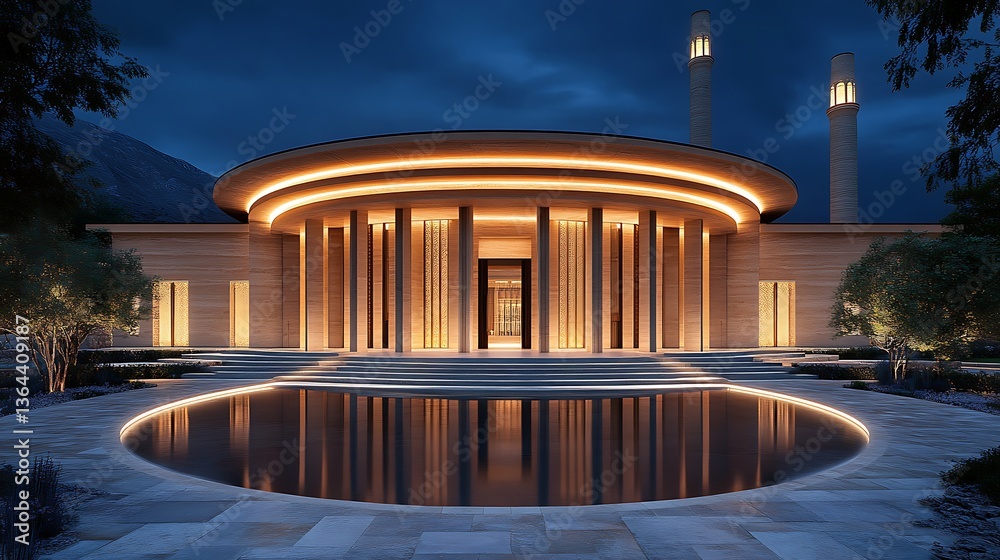 Fototapeta premium Modern Mosque at Night