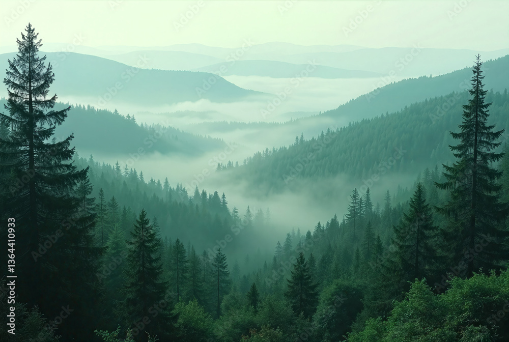 Obraz premium mountain landscape with fog