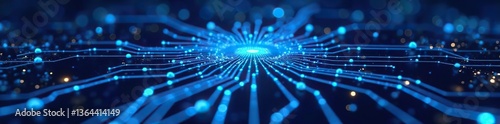 Futuristic blue circuit board with waves flow texture design Quantum explosion technology concept Modern quantum computer technologies,  circuit board,  design