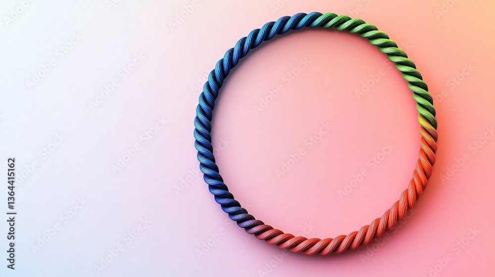 Fototapeta premium Colorful, twisted circle frame