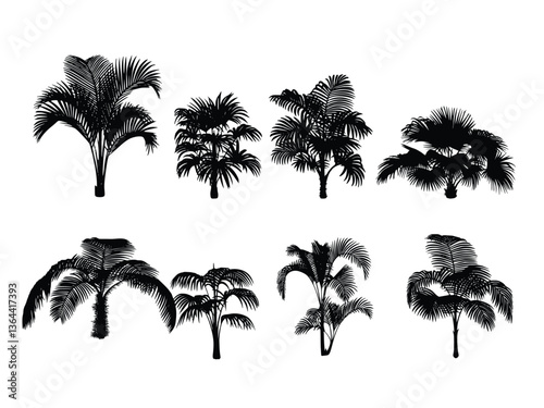 set palm tree silhouette