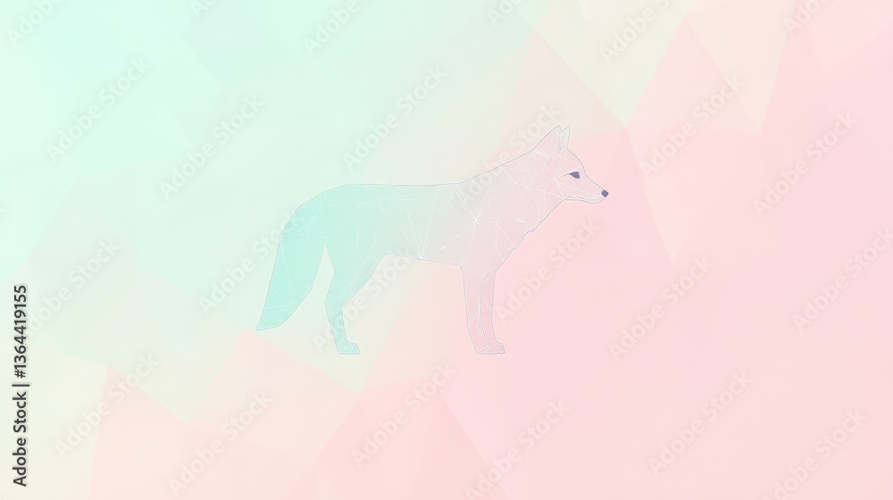 Pastel Wolf with Mountain Background, and Abstract Art. Pastel Wolf with Mountain Background, and Abstract Art.