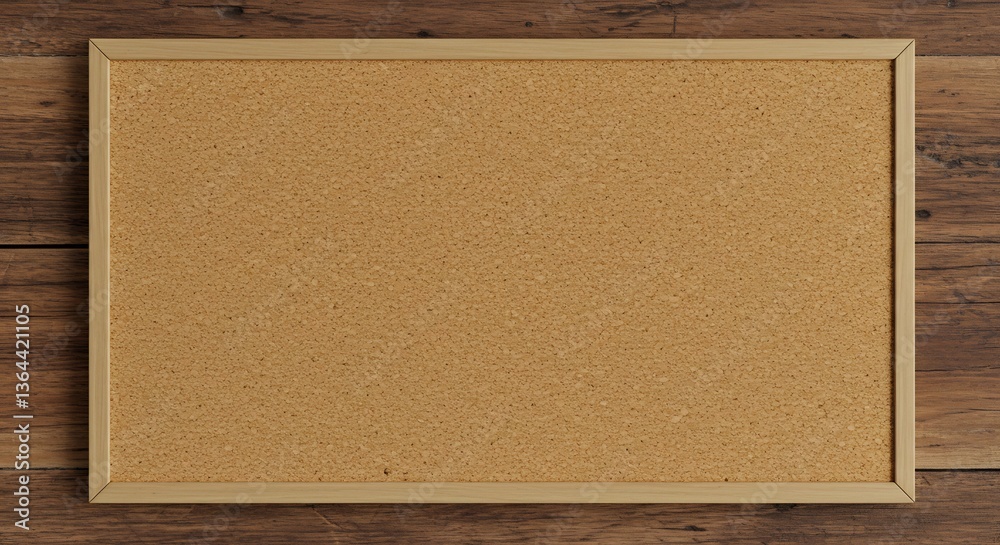 Fototapeta premium Warm Wood Framed Corkboard Mockup. AI Generated